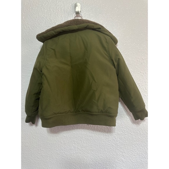 Buffalo David Bitton Kids Green Bomber Jacket with Sherpa Collar Size 5 - Picture 7 of 8